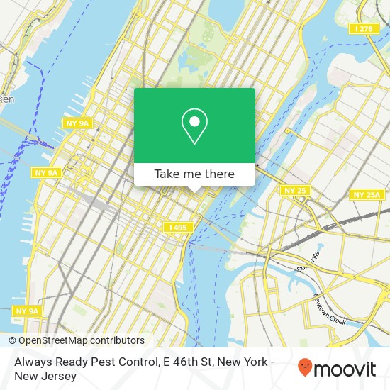 Always Ready Pest Control, E 46th St map