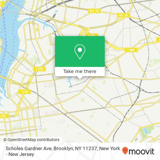 Mapa de Scholes Gardner Ave, Brooklyn, NY 11237