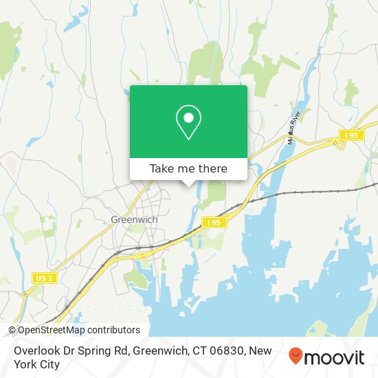 Mapa de Overlook Dr Spring Rd, Greenwich, CT 06830