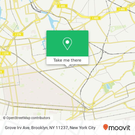 Mapa de Grove Irv Ave, Brooklyn, NY 11237