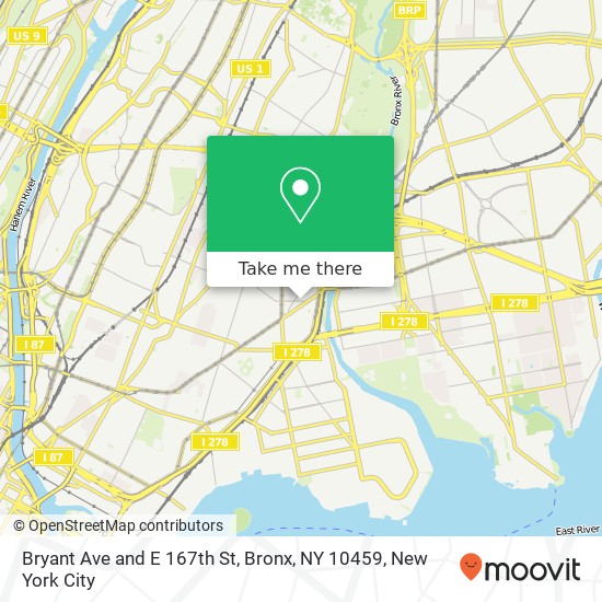 Bryant Ave and E 167th St, Bronx, NY 10459 map