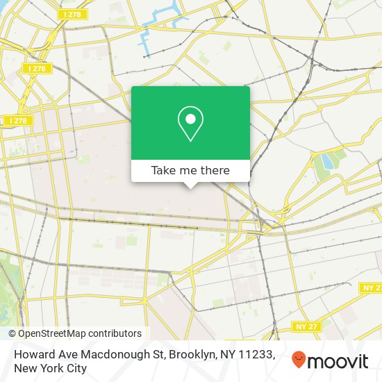 Mapa de Howard Ave Macdonough St, Brooklyn, NY 11233