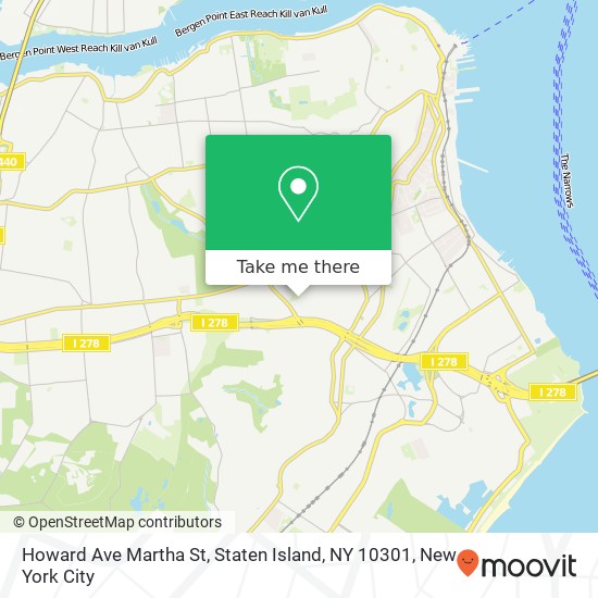 Mapa de Howard Ave Martha St, Staten Island, NY 10301