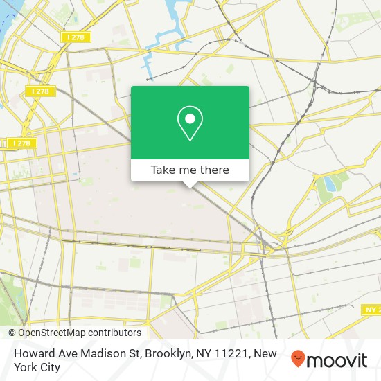 Mapa de Howard Ave Madison St, Brooklyn, NY 11221