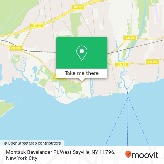 Mapa de Montauk Bevelander Pl, West Sayville, NY 11796