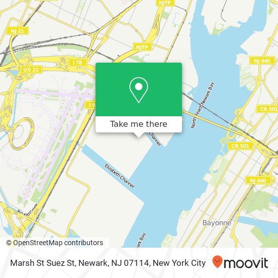 Mapa de Marsh St Suez St, Newark, NJ 07114