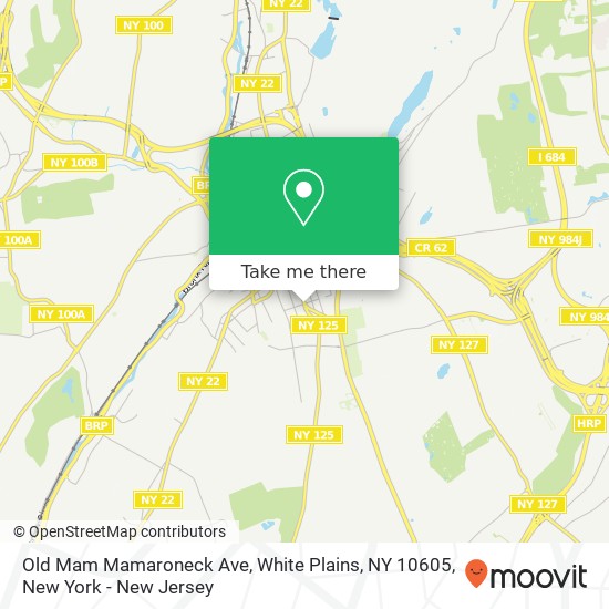 Old Mam Mamaroneck Ave, White Plains, NY 10605 map