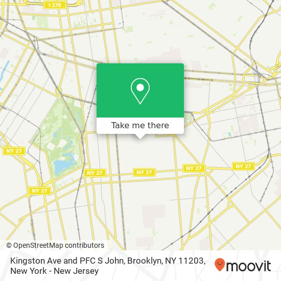 Kingston Ave and PFC S John, Brooklyn, NY 11203 map