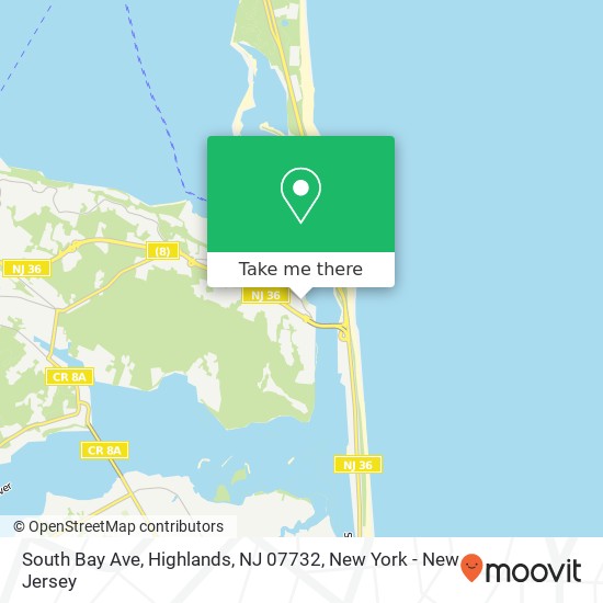 Mapa de South Bay Ave, Highlands, NJ 07732