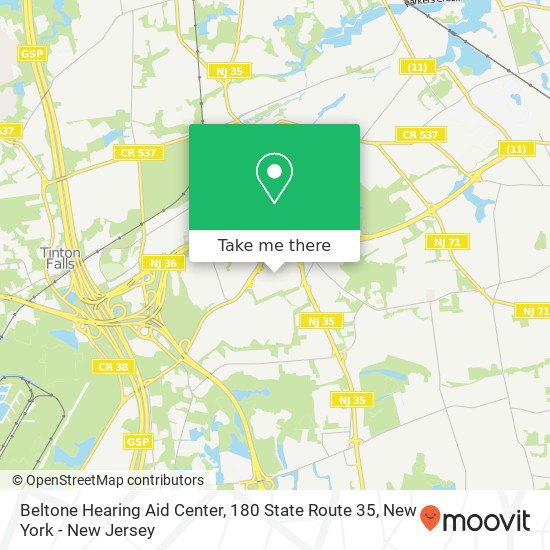 Mapa de Beltone Hearing Aid Center, 180 State Route 35