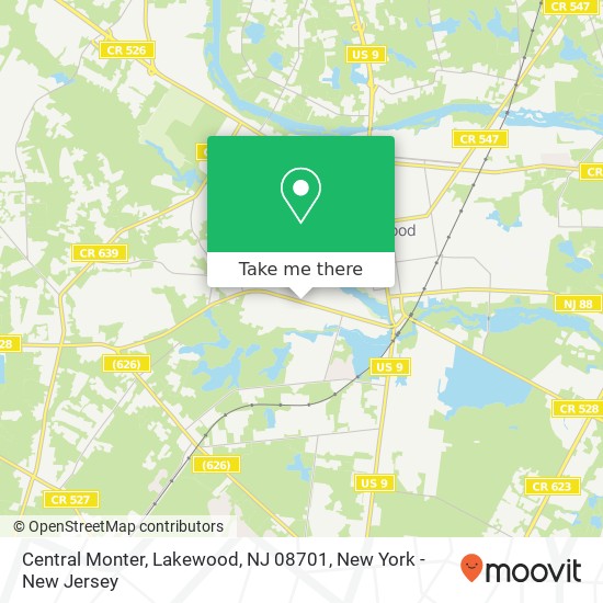 Mapa de Central Monter, Lakewood, NJ 08701