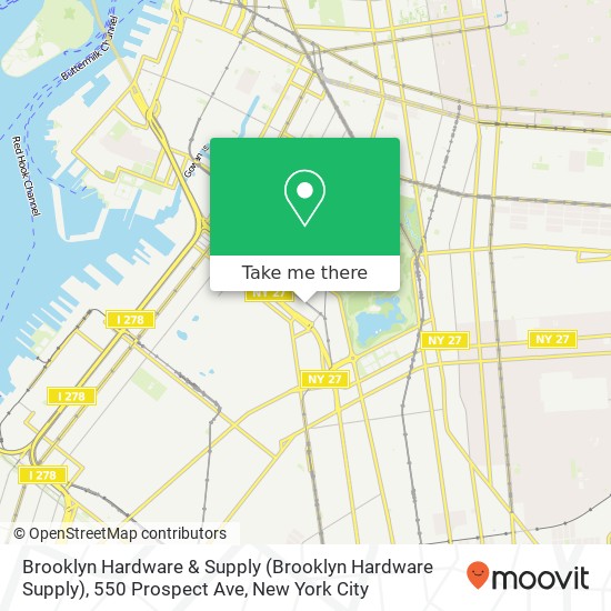 Mapa de Brooklyn Hardware & Supply (Brooklyn Hardware Supply), 550 Prospect Ave