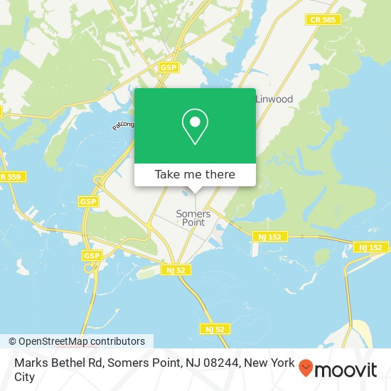 Mapa de Marks Bethel Rd, Somers Point, NJ 08244