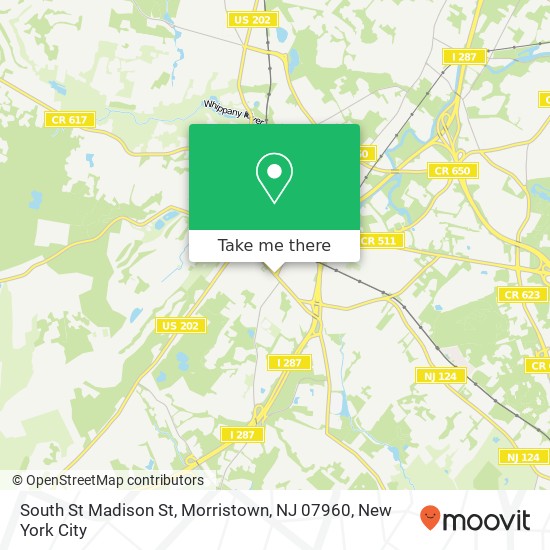 Mapa de South St Madison St, Morristown, NJ 07960