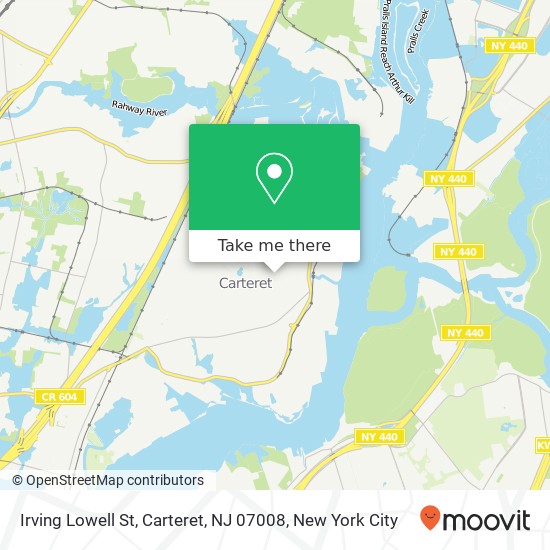 Mapa de Irving Lowell St, Carteret, NJ 07008