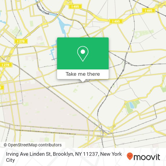 Irving Ave Linden St, Brooklyn, NY 11237 map