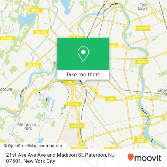 21st Ave Ave Ave and Madison St, Paterson, NJ 07501 map