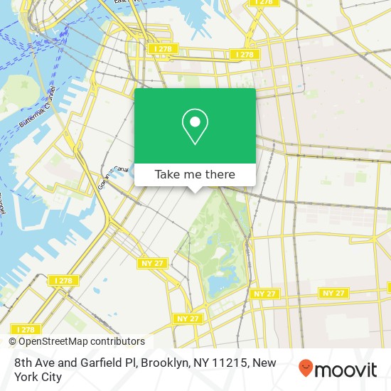 Mapa de 8th Ave and Garfield Pl, Brooklyn, NY 11215