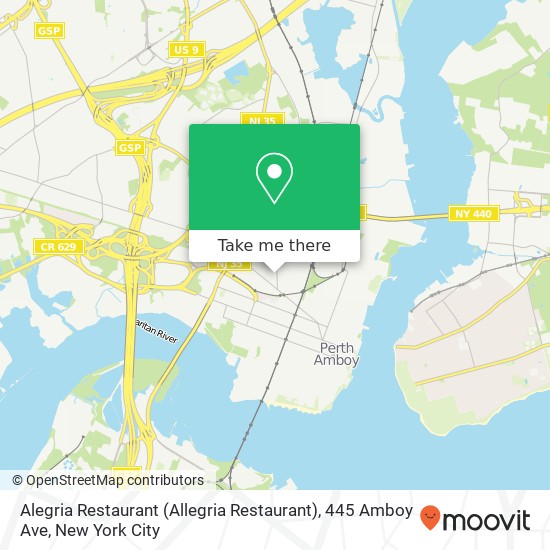 Mapa de Alegria Restaurant (Allegria Restaurant), 445 Amboy Ave