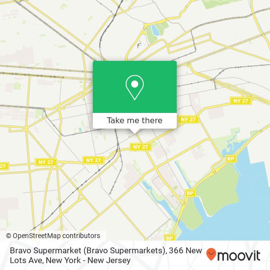 Mapa de Bravo Supermarket (Bravo Supermarkets), 366 New Lots Ave