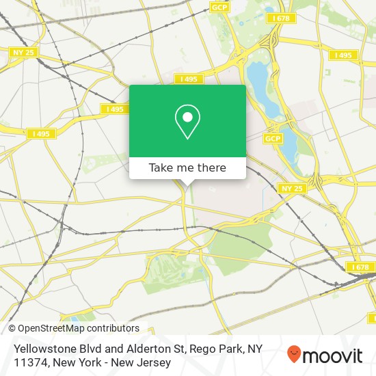 Yellowstone Blvd and Alderton St, Rego Park, NY 11374 map