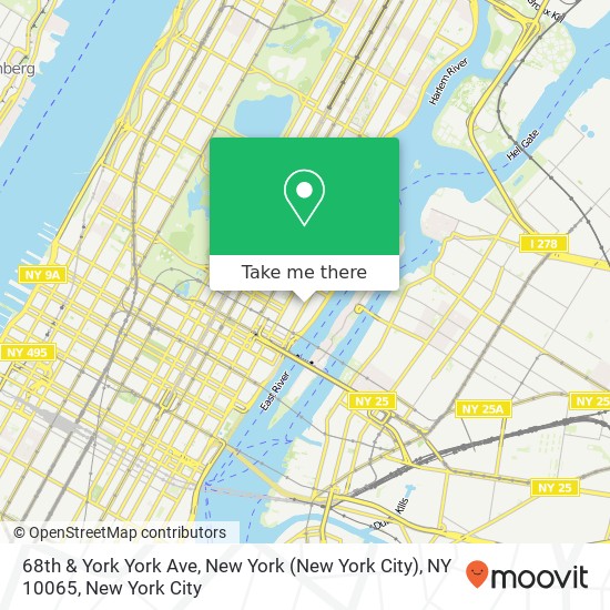 68th & York York Ave, New York (New York City), NY 10065 map