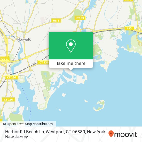 Mapa de Harbor Rd Beach Ln, Westport, CT 06880