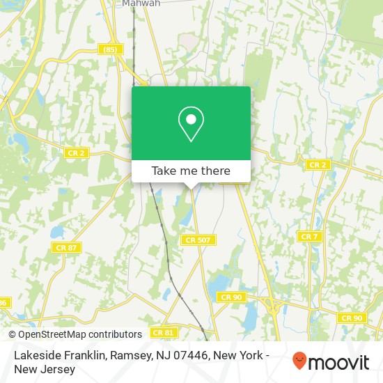 Mapa de Lakeside Franklin, Ramsey, NJ 07446
