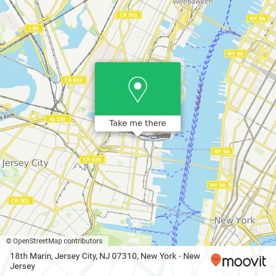Mapa de 18th Marin, Jersey City, NJ 07310