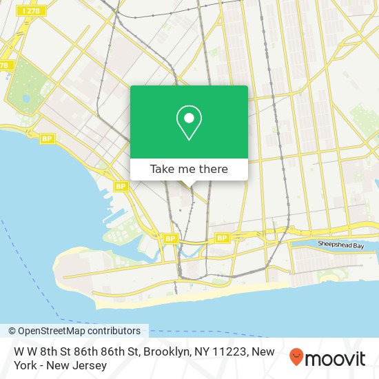 W W 8th St 86th 86th St, Brooklyn, NY 11223 map