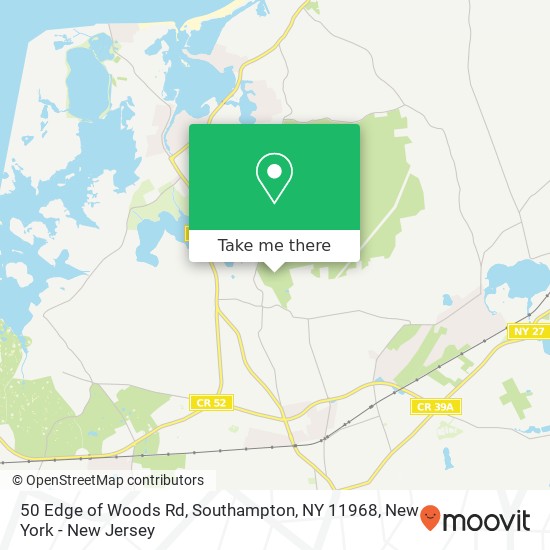 Mapa de 50 Edge of Woods Rd, Southampton, NY 11968