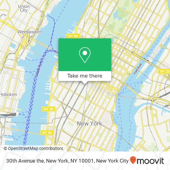 30th Avenue the, New York, NY 10001 map