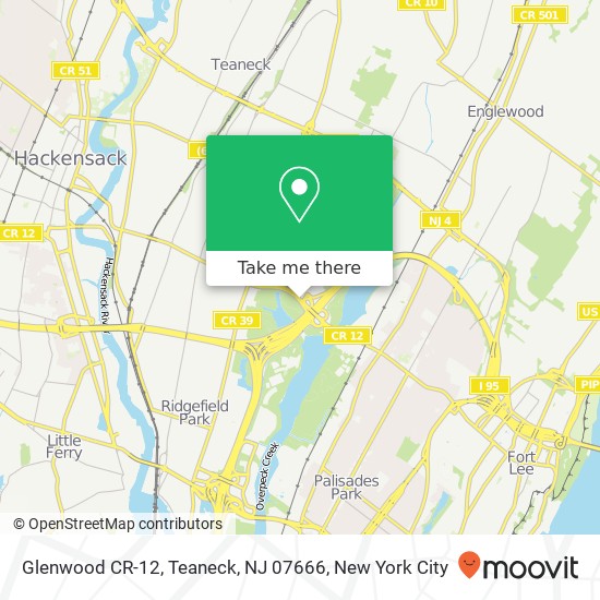 Mapa de Glenwood CR-12, Teaneck, NJ 07666
