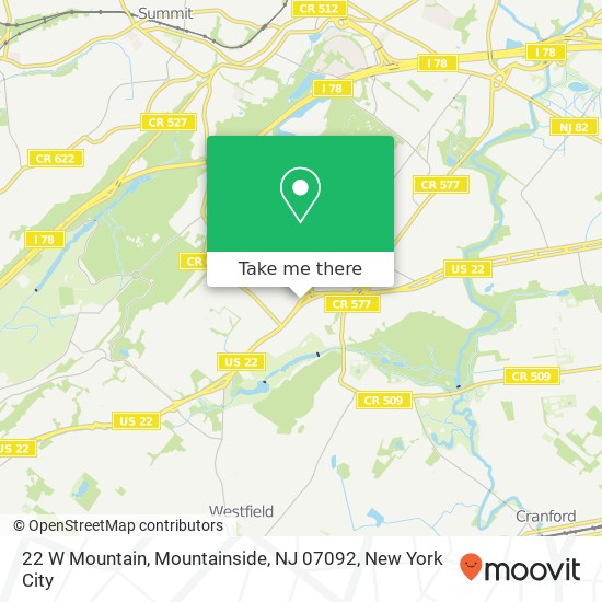 22 W Mountain, Mountainside, NJ 07092 map