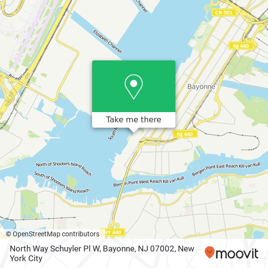 Mapa de North Way Schuyler Pl W, Bayonne, NJ 07002