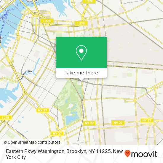 Mapa de Eastern Pkwy Washington, Brooklyn, NY 11225