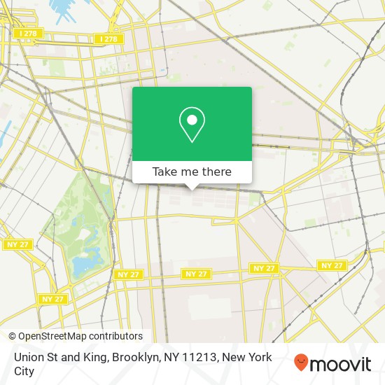 Union St and King, Brooklyn, NY 11213 map