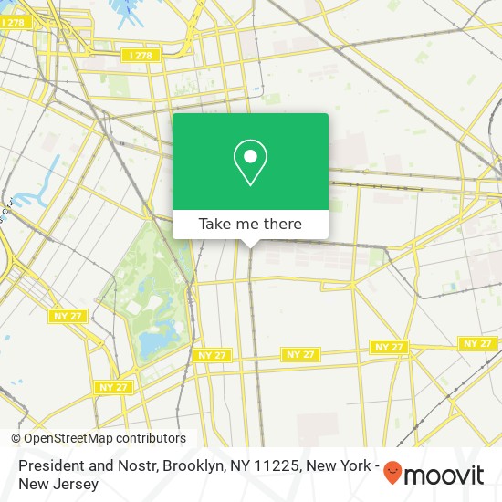 Mapa de President and Nostr, Brooklyn, NY 11225