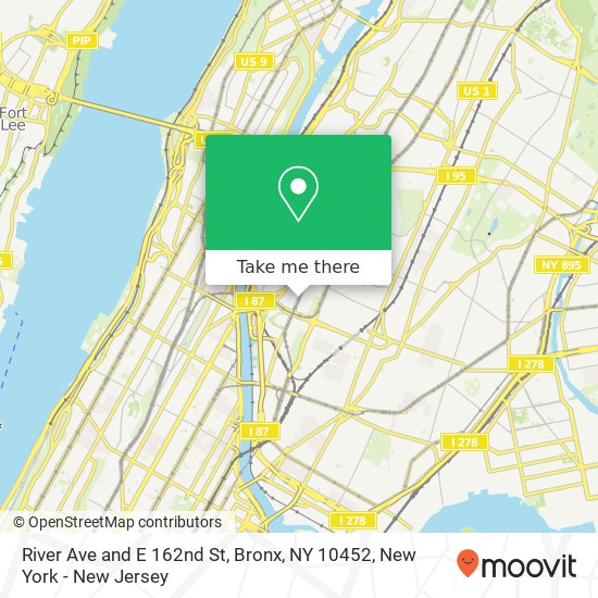 Mapa de River Ave and E 162nd St, Bronx, NY 10452