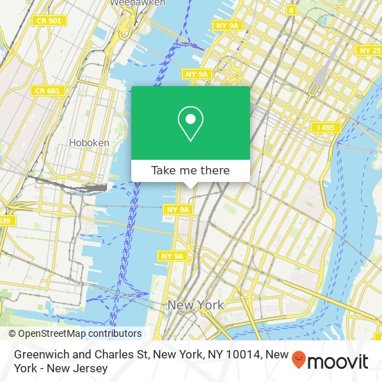 Greenwich and Charles St, New York, NY 10014 map