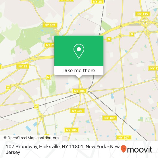 Mapa de 107 Broadway, Hicksville, NY 11801