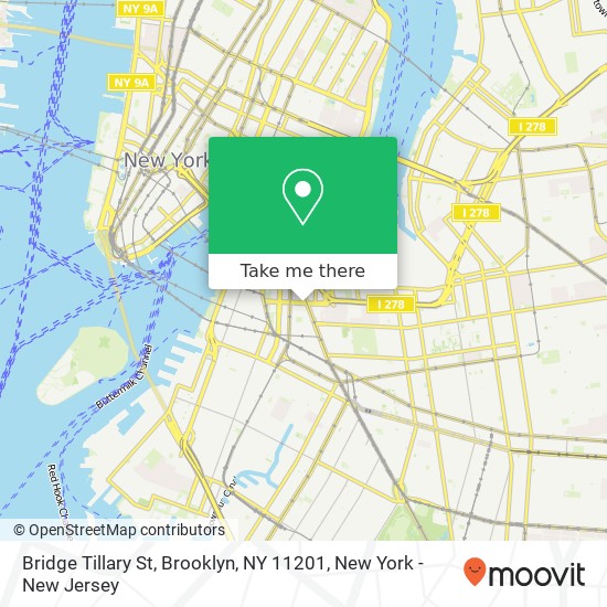 Mapa de Bridge Tillary St, Brooklyn, NY 11201