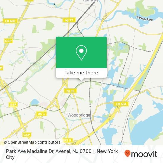 Park Ave Madaline Dr, Avenel, NJ 07001 map