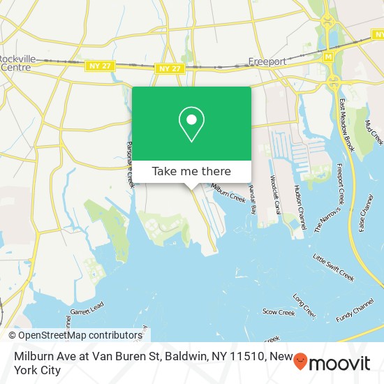 Mapa de Milburn Ave at Van Buren St, Baldwin, NY 11510