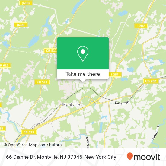 Mapa de 66 Dianne Dr, Montville, NJ 07045