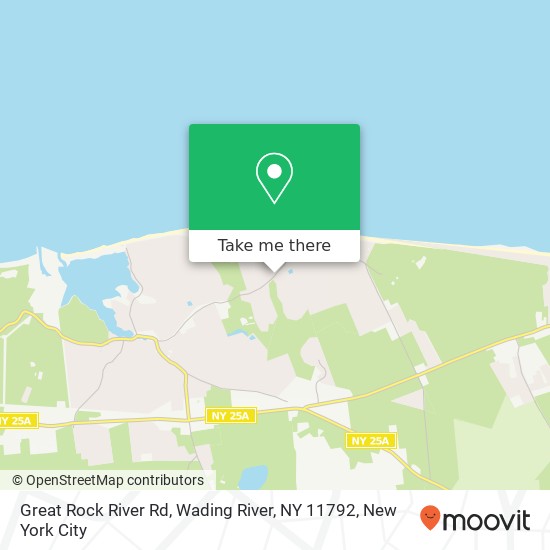 Mapa de Great Rock River Rd, Wading River, NY 11792