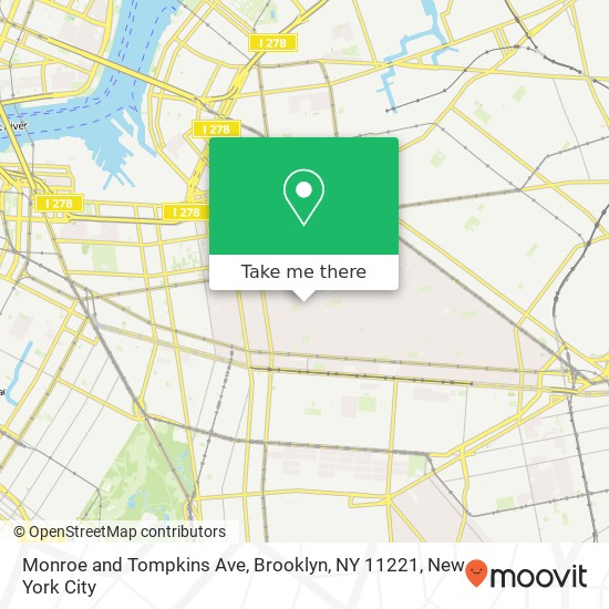 Mapa de Monroe and Tompkins Ave, Brooklyn, NY 11221