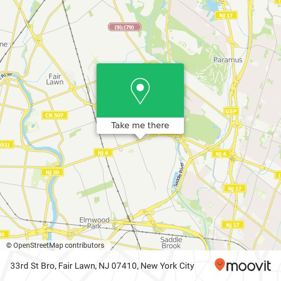 Mapa de 33rd St Bro, Fair Lawn, NJ 07410