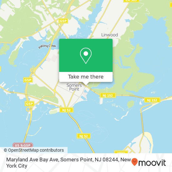 Mapa de Maryland Ave Bay Ave, Somers Point, NJ 08244