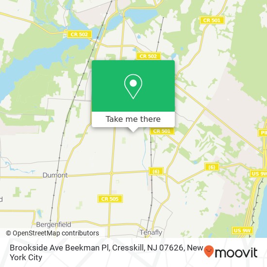 Mapa de Brookside Ave Beekman Pl, Cresskill, NJ 07626